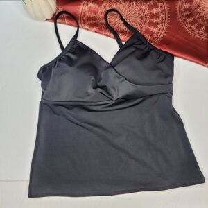 Lands' End Swim Top Black Size 10D